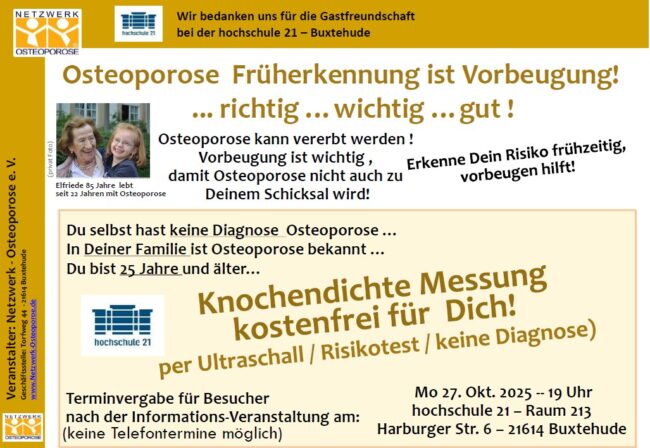 Knochendichtemessung 27. Oktober