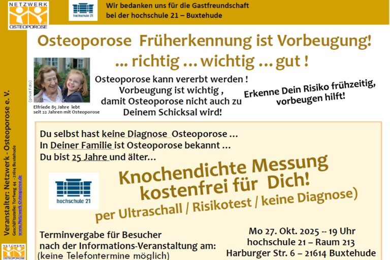 Knochendichtemessung 27. Oktober